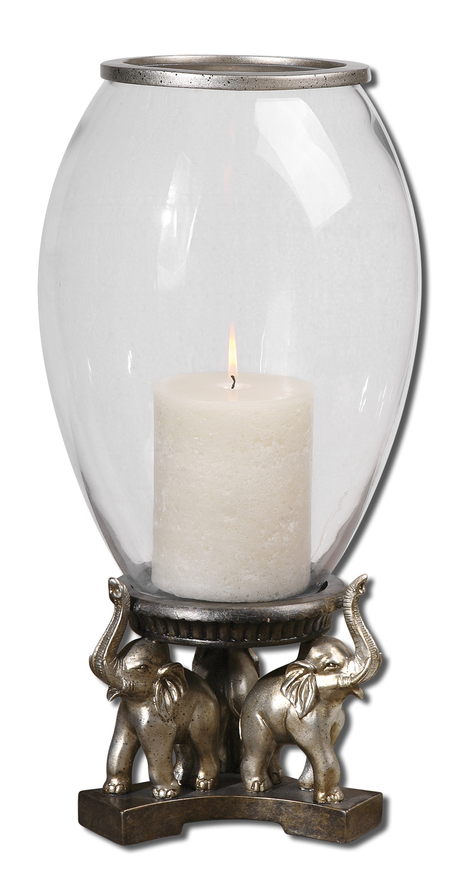 uttermost复古底座玻璃罩蜡烛台